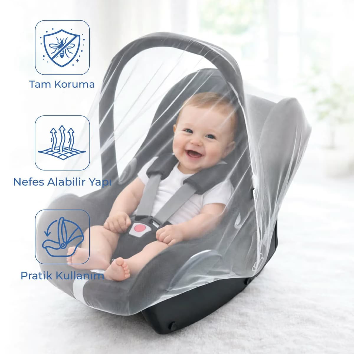 Babyjem Ana Kucağı Sinekliği Beyaz 1 Adet 4