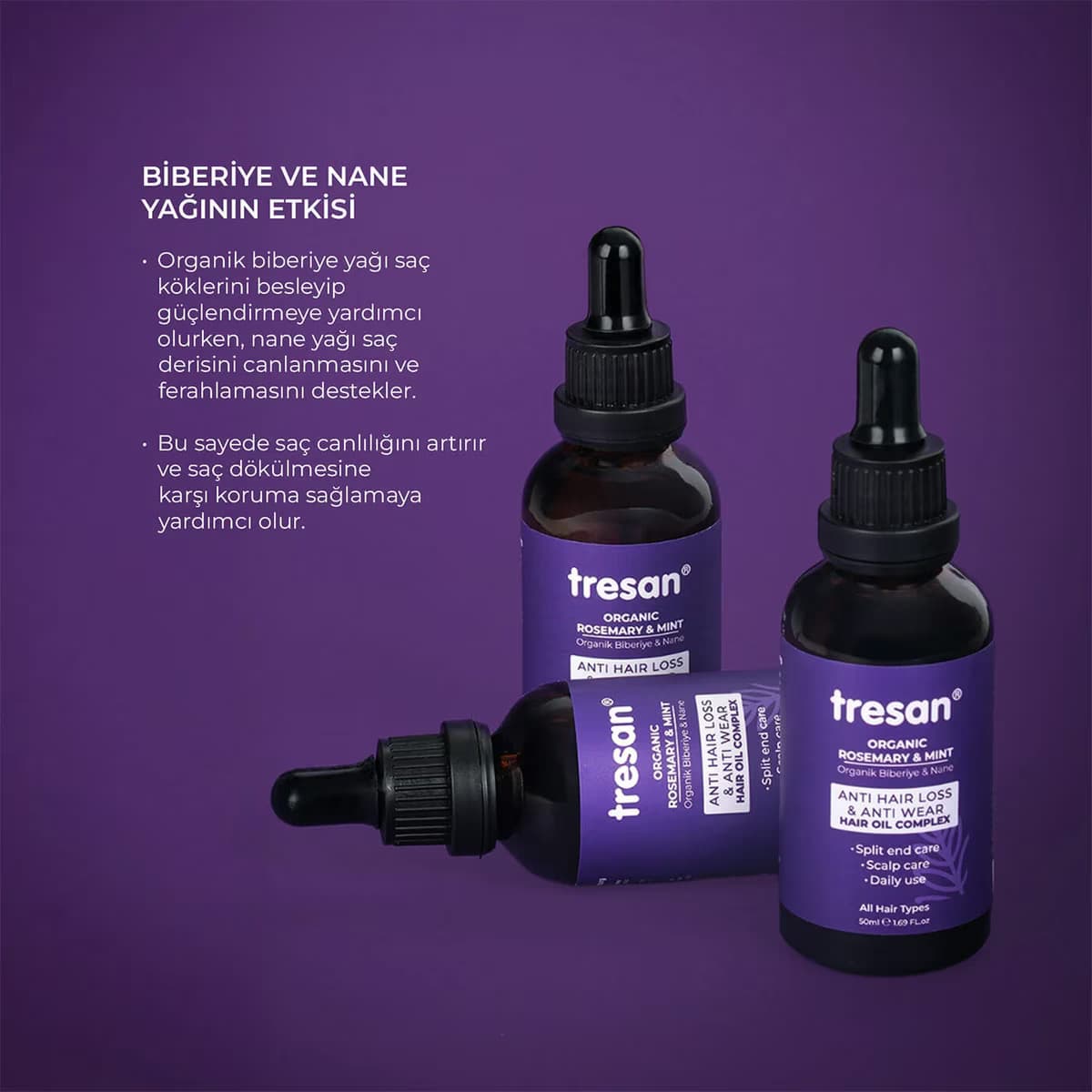 Tresan Saç Bakım Yağı Biberiye 50 ml 3