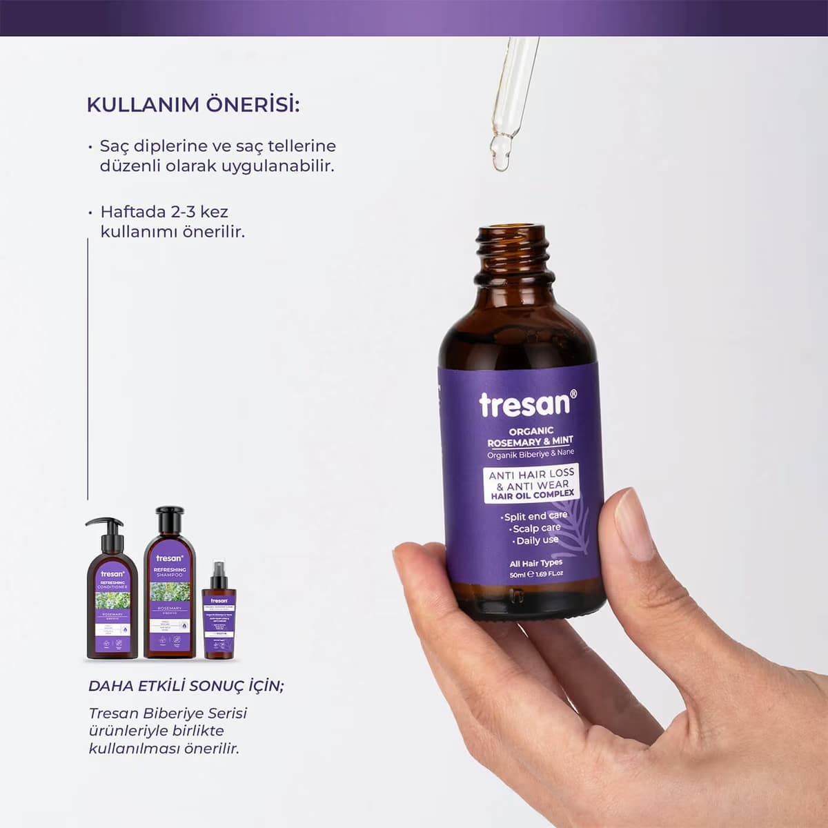 Tresan Saç Bakım Yağı Biberiye 50 ml 4