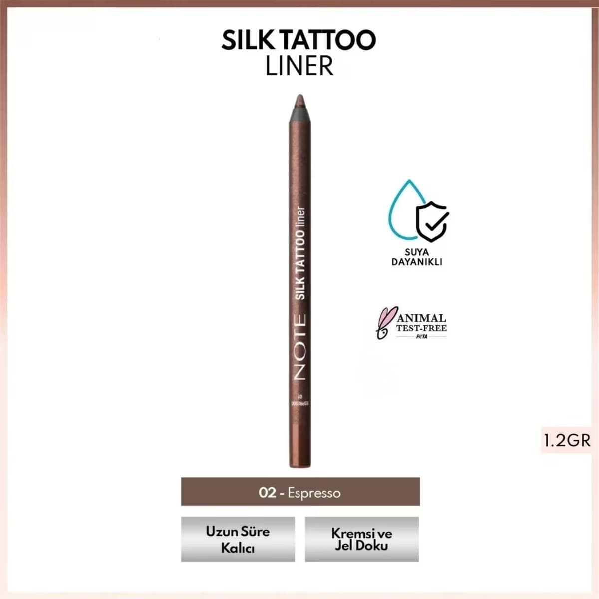 Note Silk Tattoo Liner 02 Espresso, 1 Adet 2