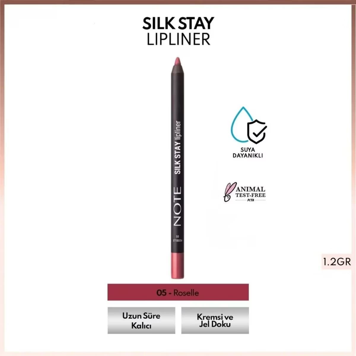 Note Silk Stay Lipliner 05 Roselle, 1 Adet 2