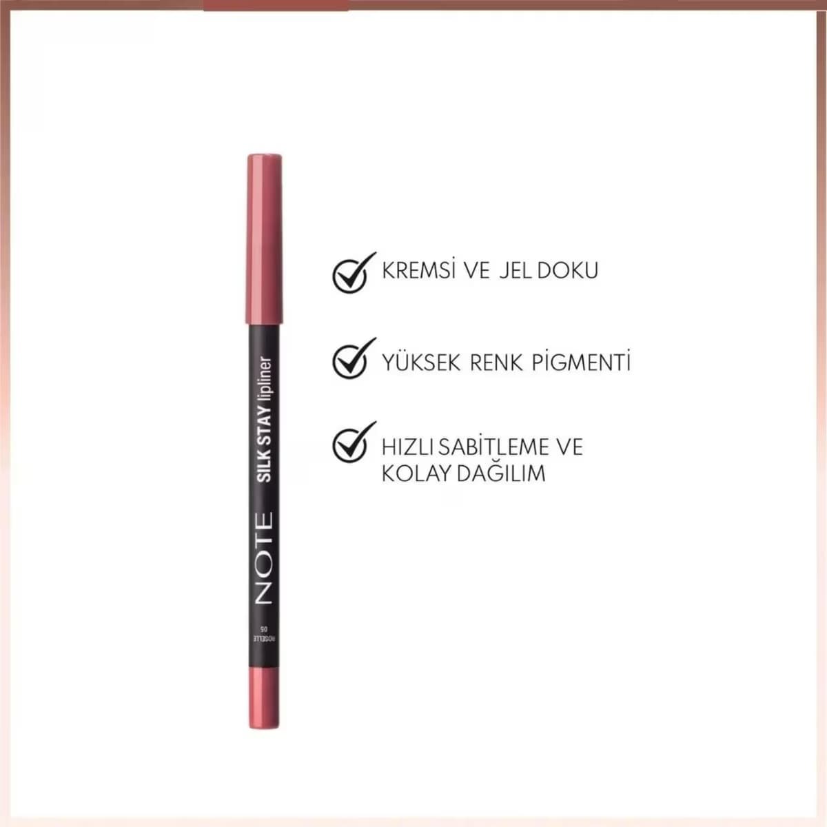Note Silk Stay Lipliner 05 Roselle, 1 Adet 3
