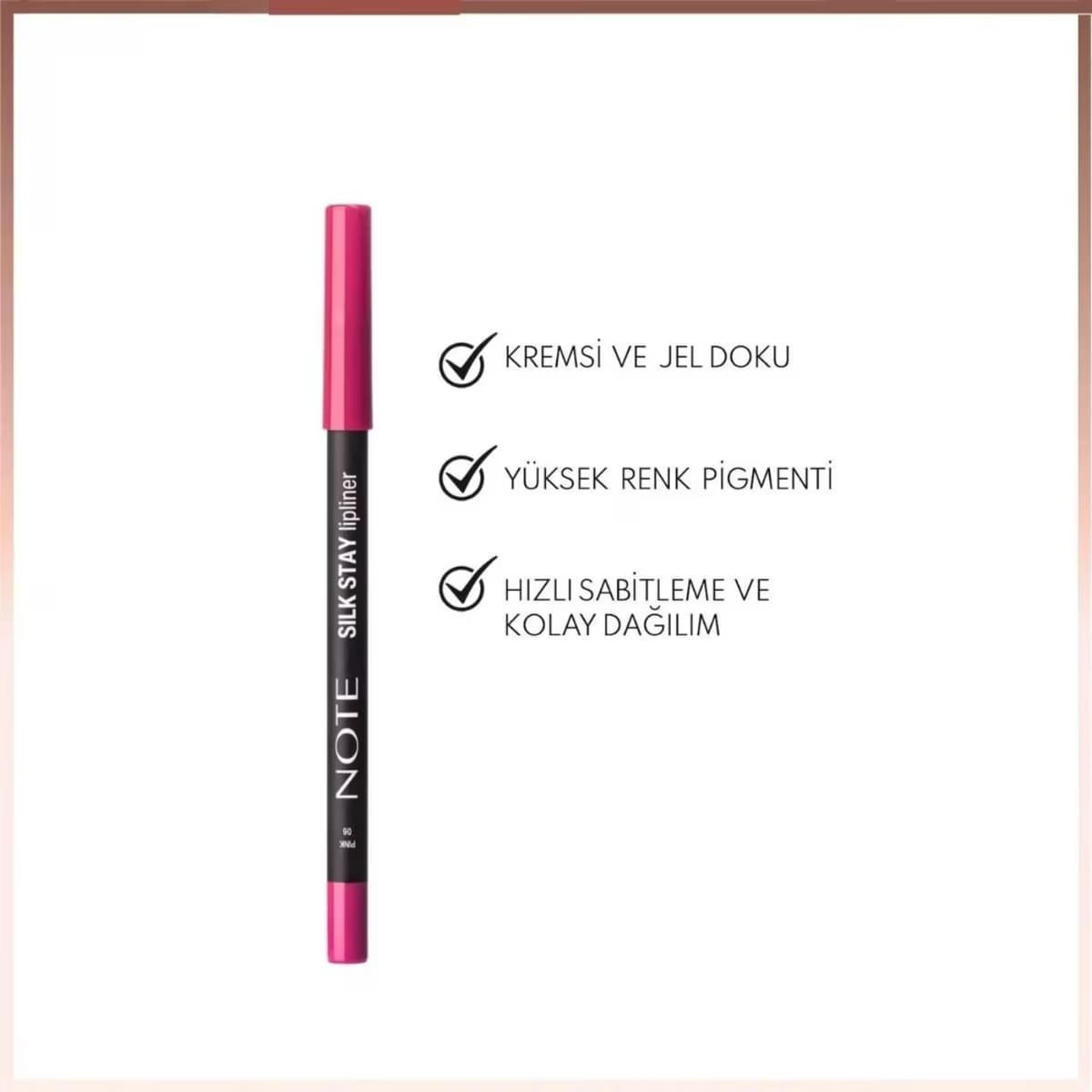 Note Silk Stay Lipliner 06 Pink, 1 Adet 3