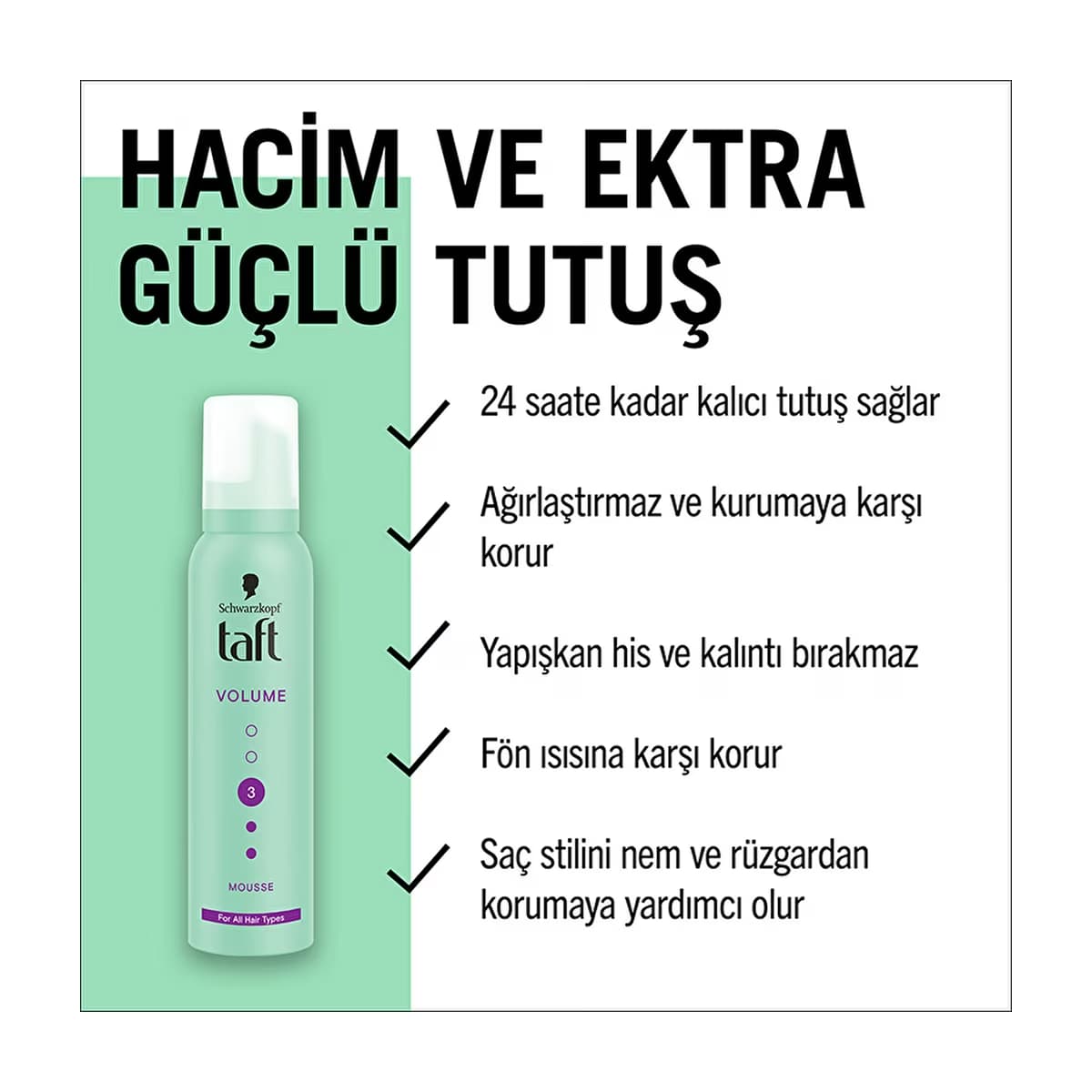 Taft Volume Saç Köpüğü 150 ml - Gratis 3