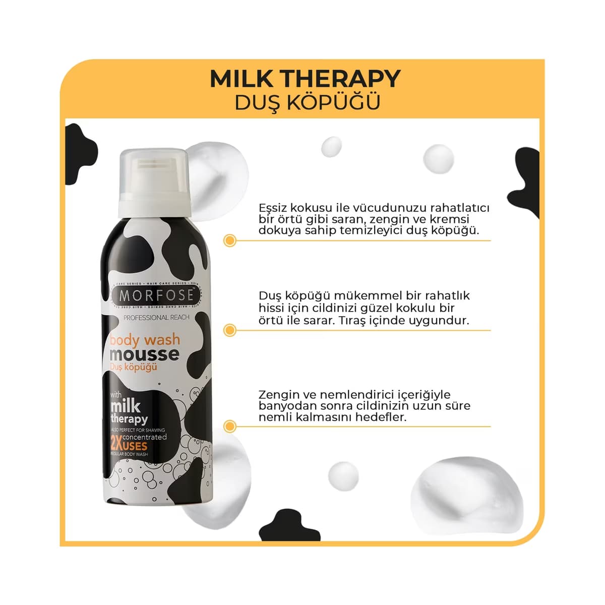 Morfose Milk Therapy Duş Köpüğü 200 ml - Gratis 3
