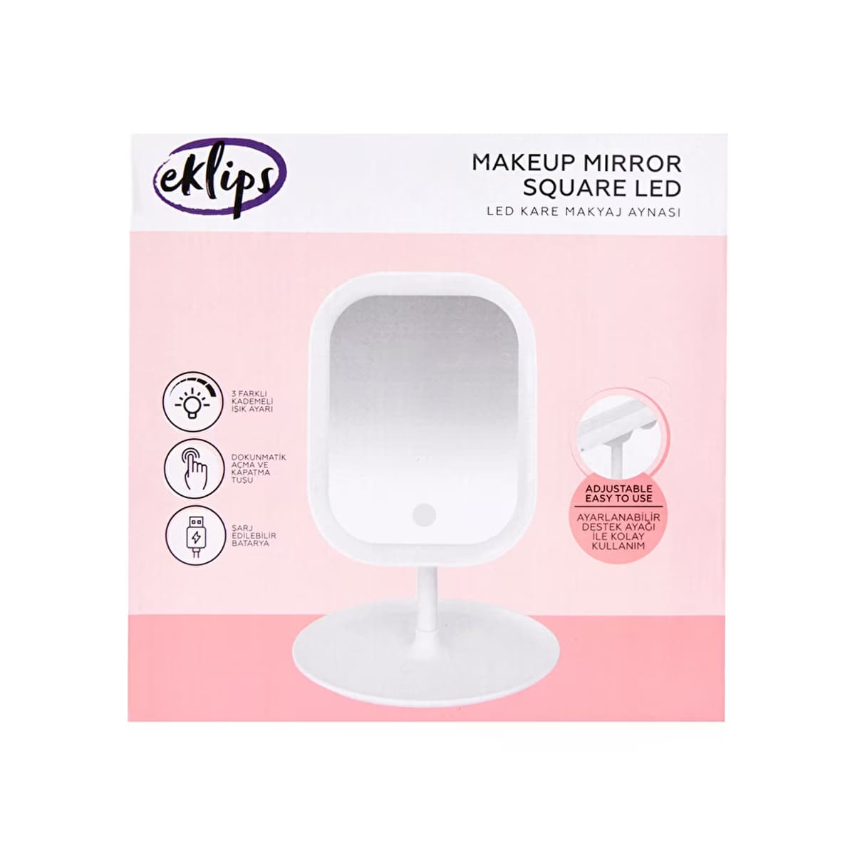 Eklips Makyaj Aynası Kare Led - Gratis 2