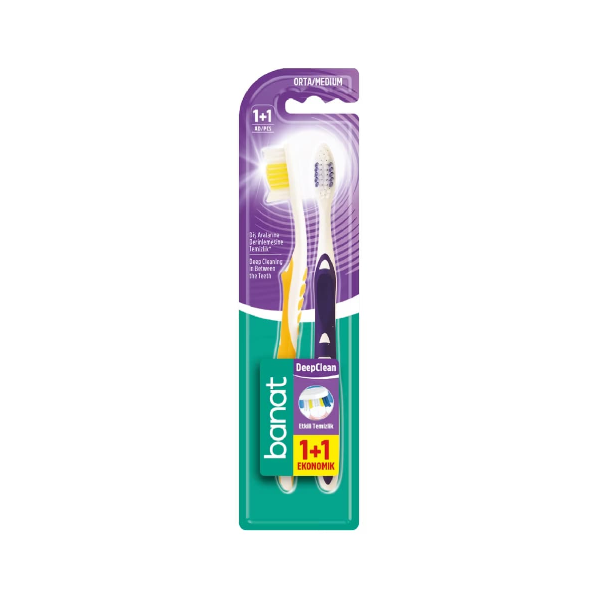 Banat DeepClean Diş Fırçası 1+1 (Orta) - Gratis