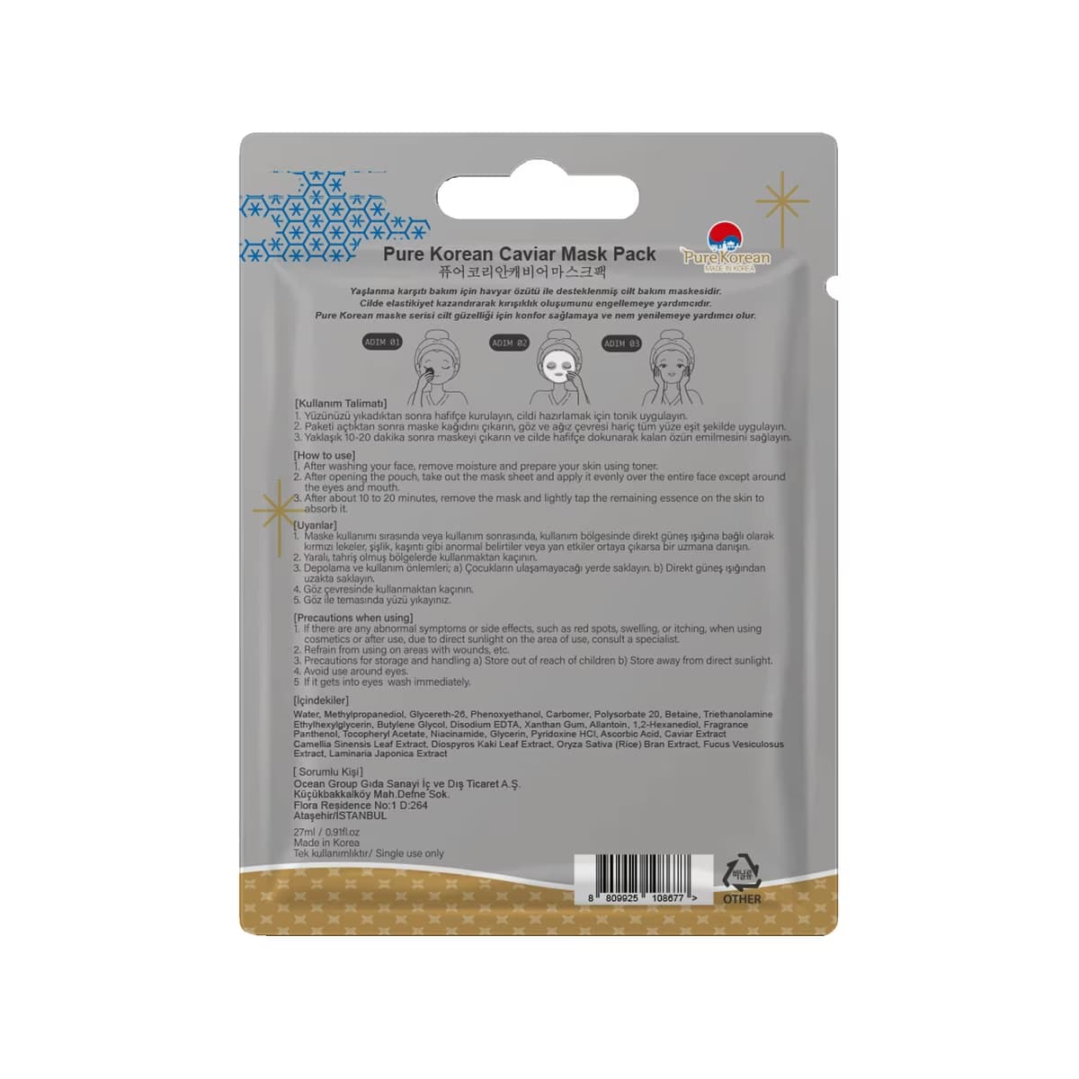 Pure Korean Caviar Yüz Maskesi - Gratis 2