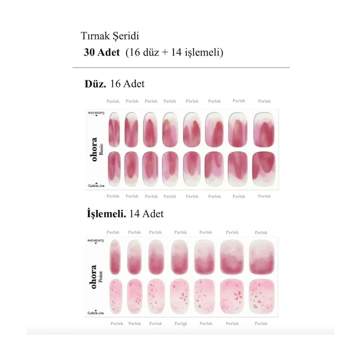 Ohora Tinted Jel Tırnak 30'lu - Gratis 3