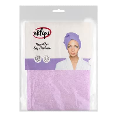 Eklips Lila Microfiber Saç Havlusu - Gratis