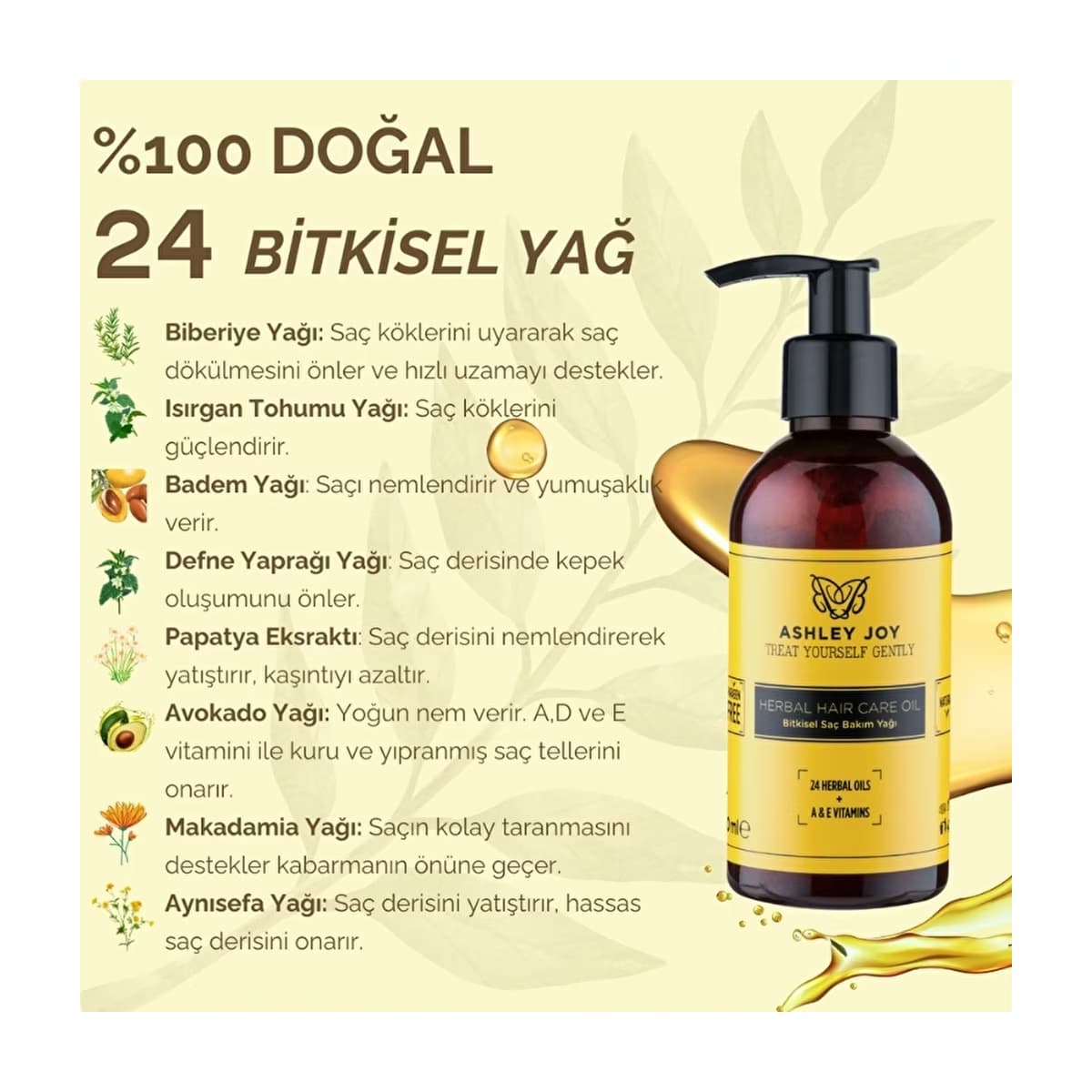 Ashley Joy Saç Bakım Yağı 100 ml - Gratis 4