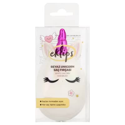 Eklips Beyaz Unicorn Saç Fırçası - Gratis