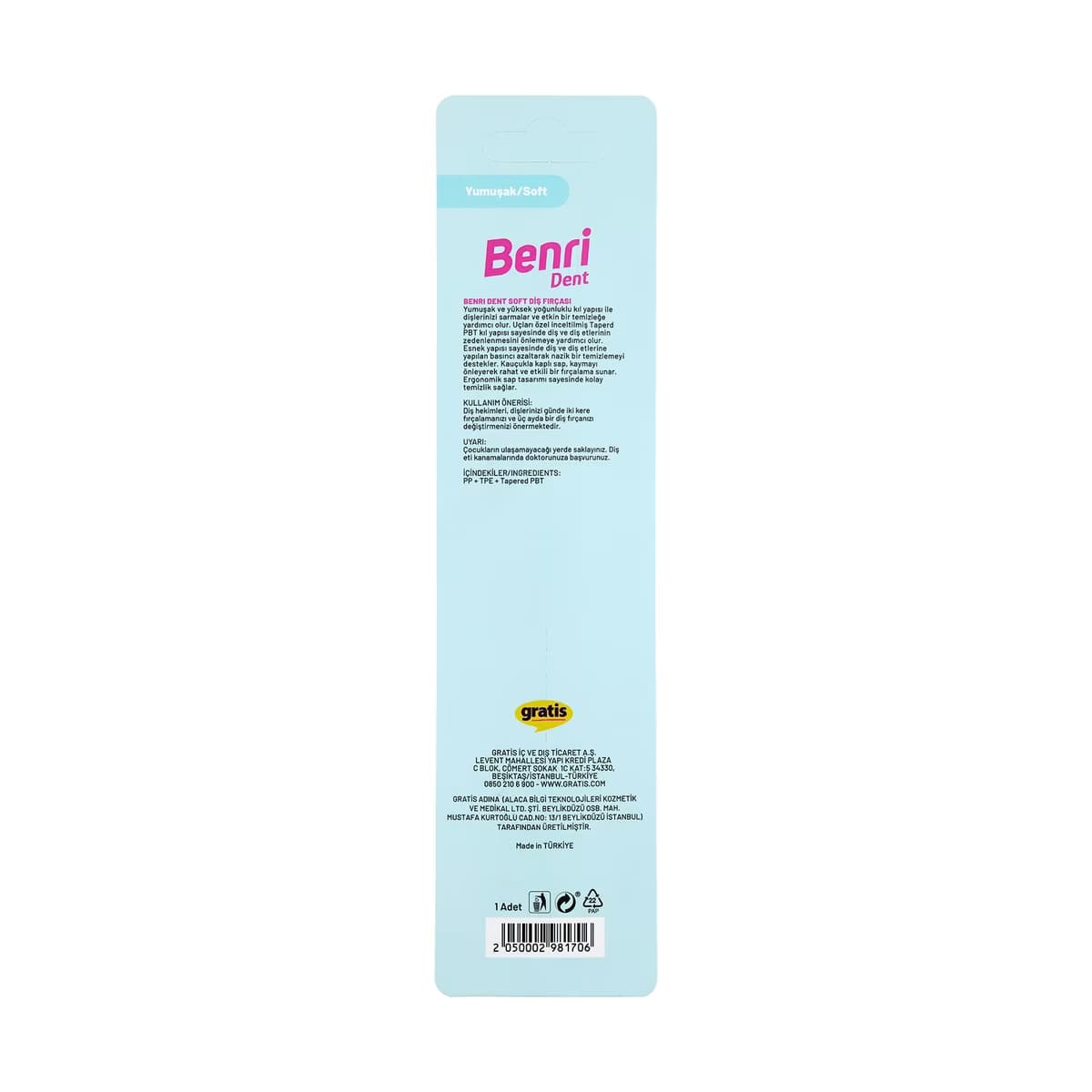 Benri Dent Soft Diş Fırçası (Asortili) - Gratis 5