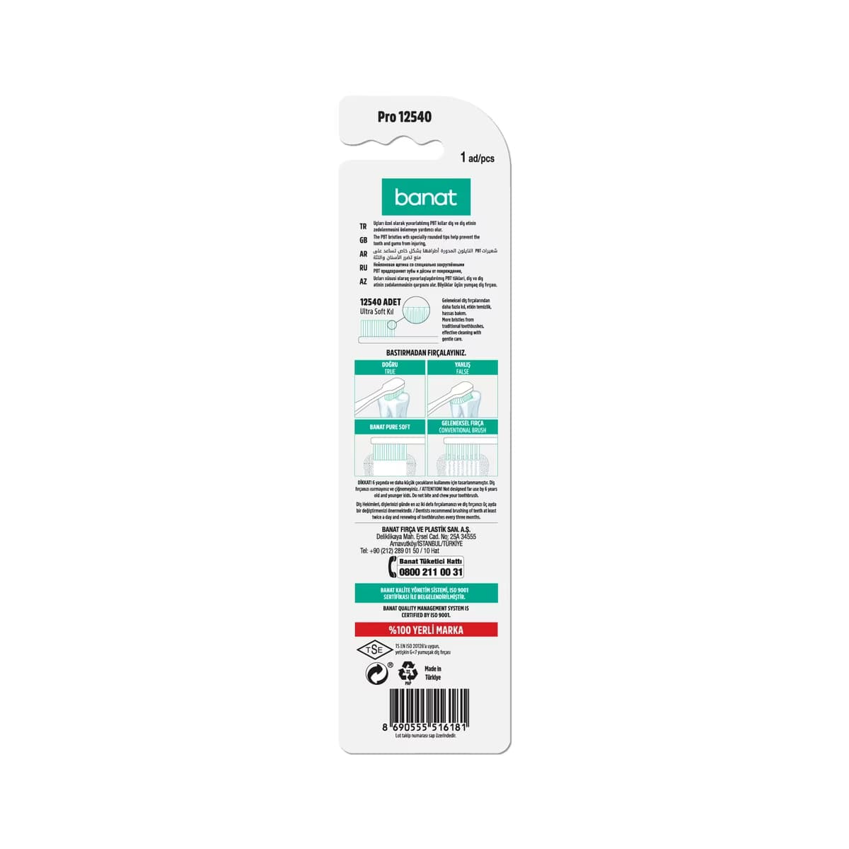 Banat Pro 12540 Diş Fırçası (Yumuşak) - Gratis 2