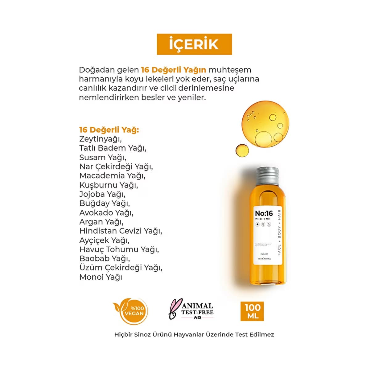 Sinoz No:16 Miracle Oil 100 ml - Gratis 4