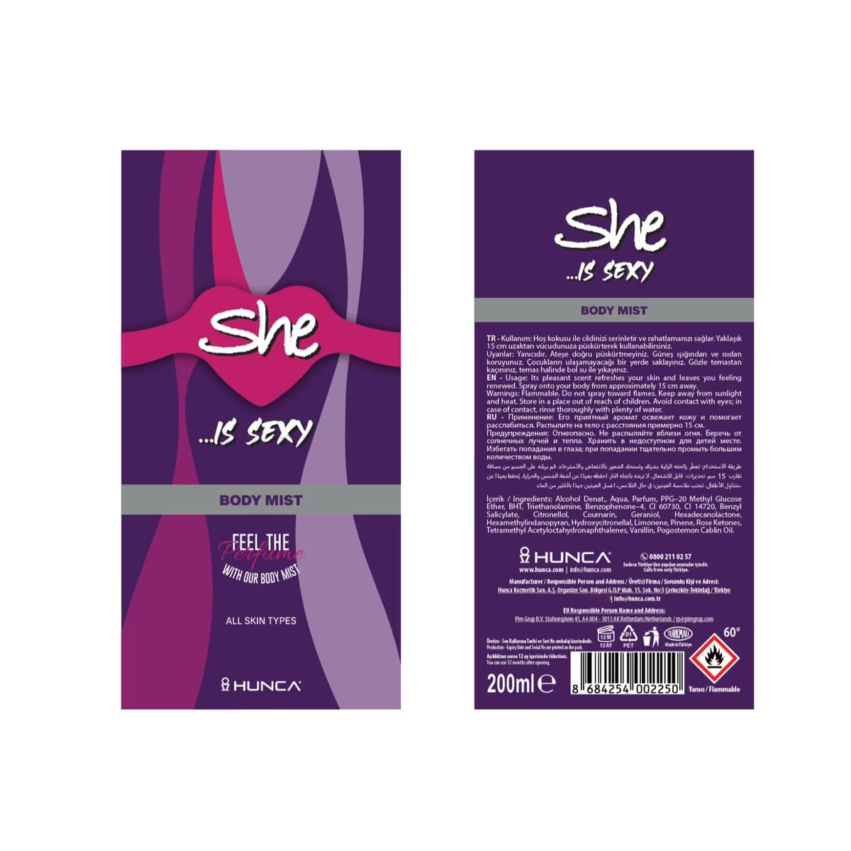 She Sexy Kadın Vücut Spreyi 200 ml - Gratis 2