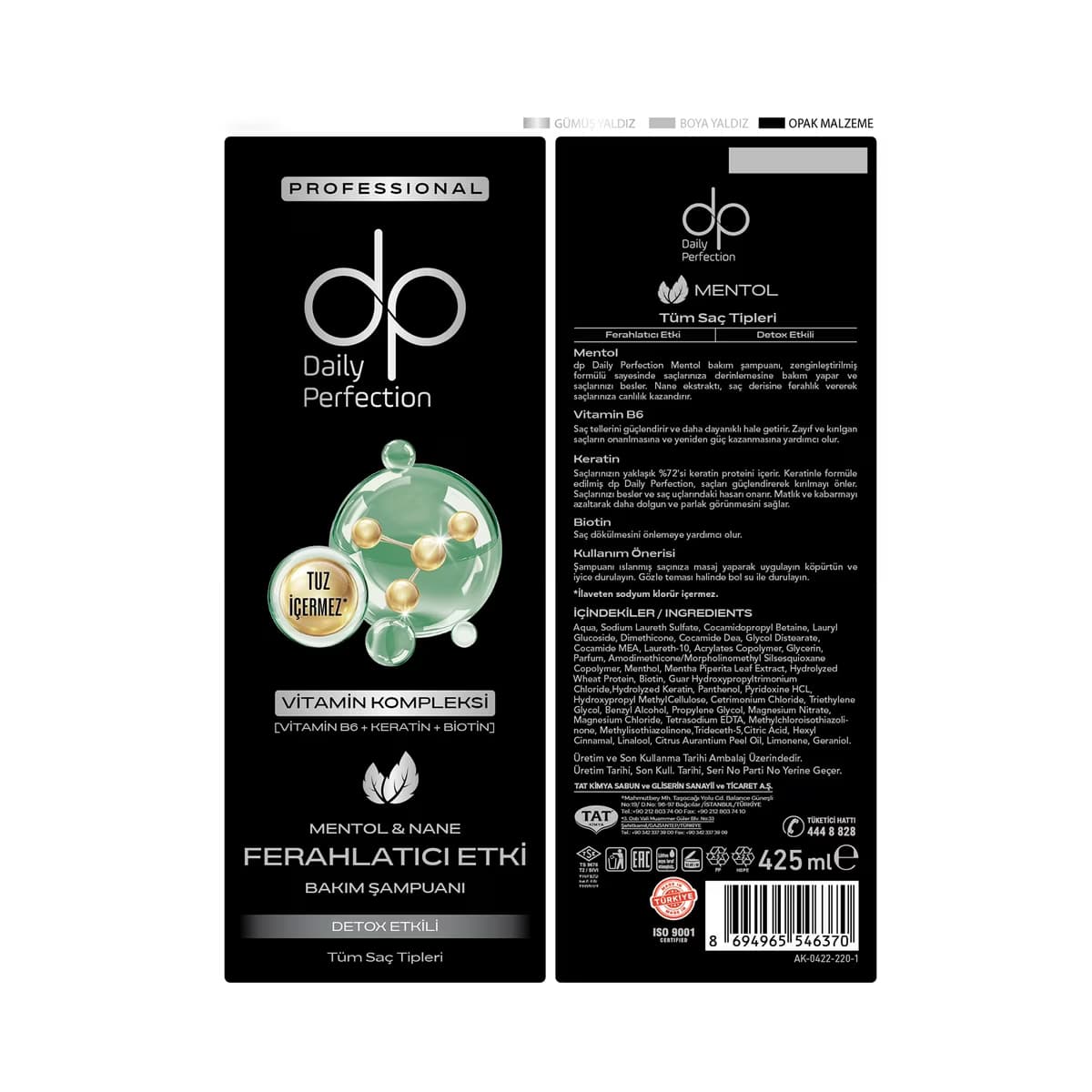 Dp Şampuan Mentol 425 ml - Gratis 4