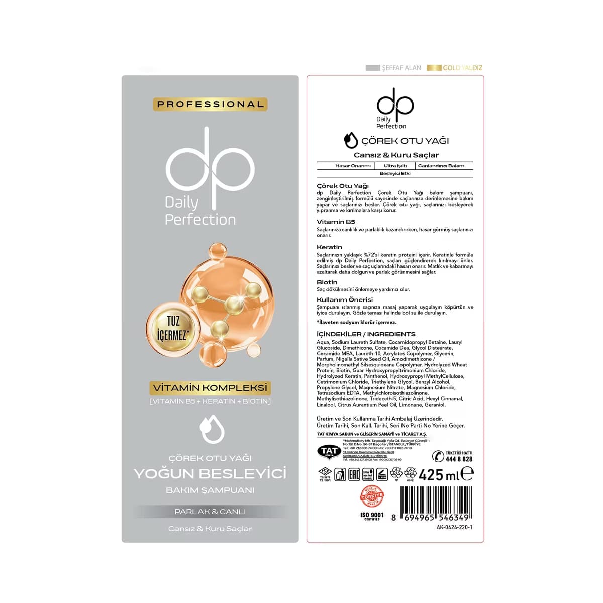 Dp Şampuan Çörek Otu Yağı 425 ml - Gratis 4