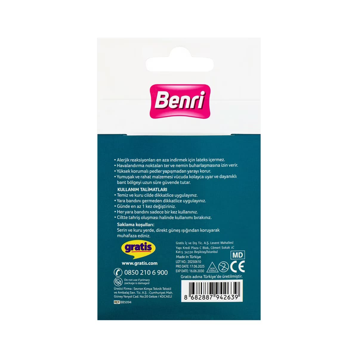 Benri Space Yara Bandı 15'li - Gratis 2