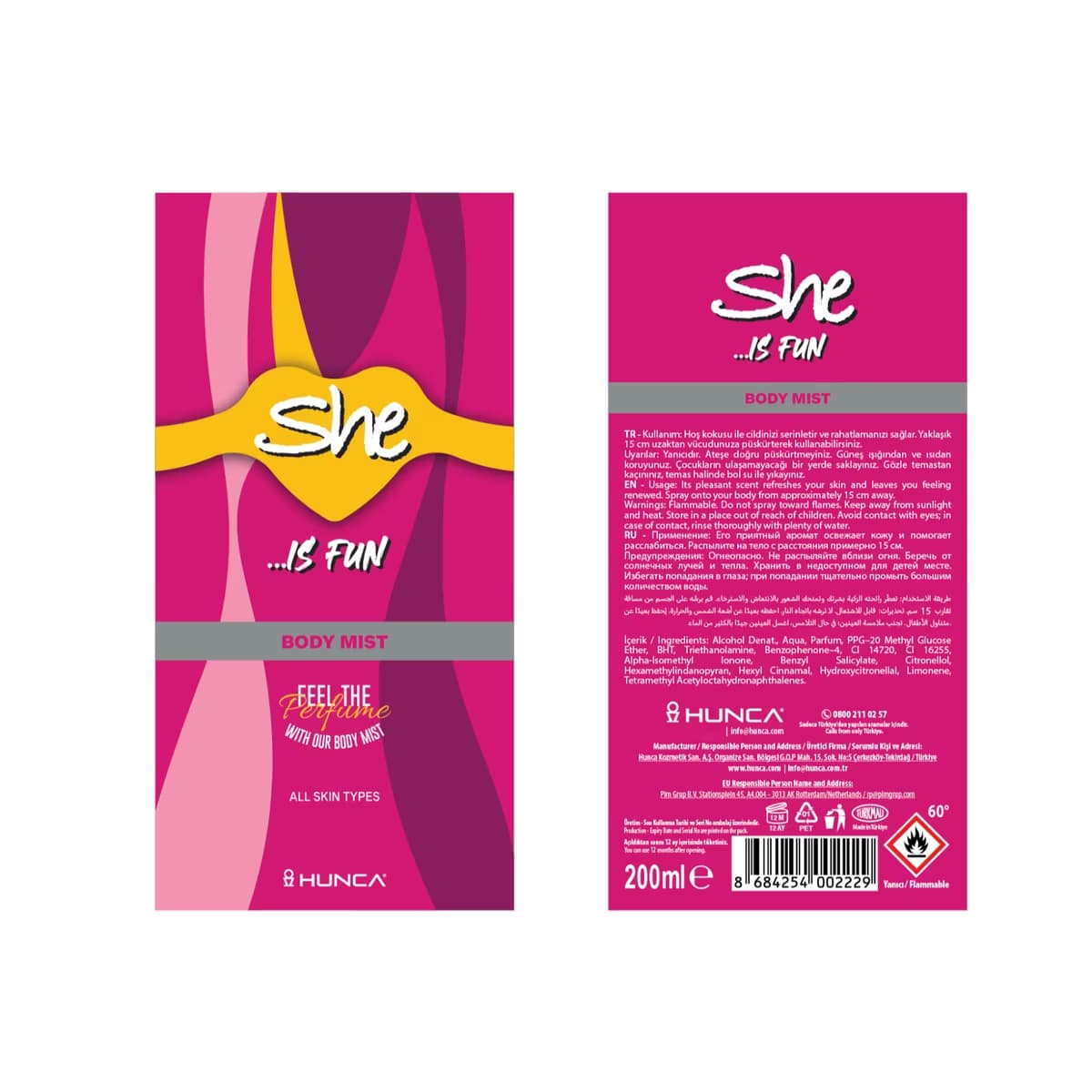 She Fun Kadın Vücut Spreyi 200 ml - Gratis 2