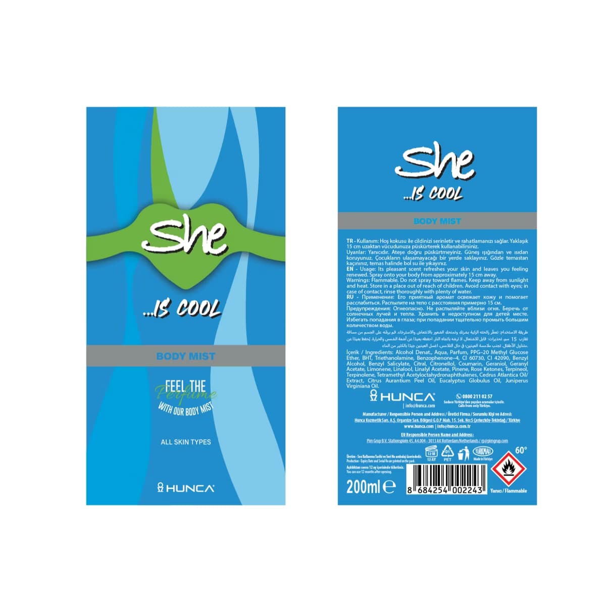 She Cool Kadın Vücut Spreyi 200 ml - Gratis 2