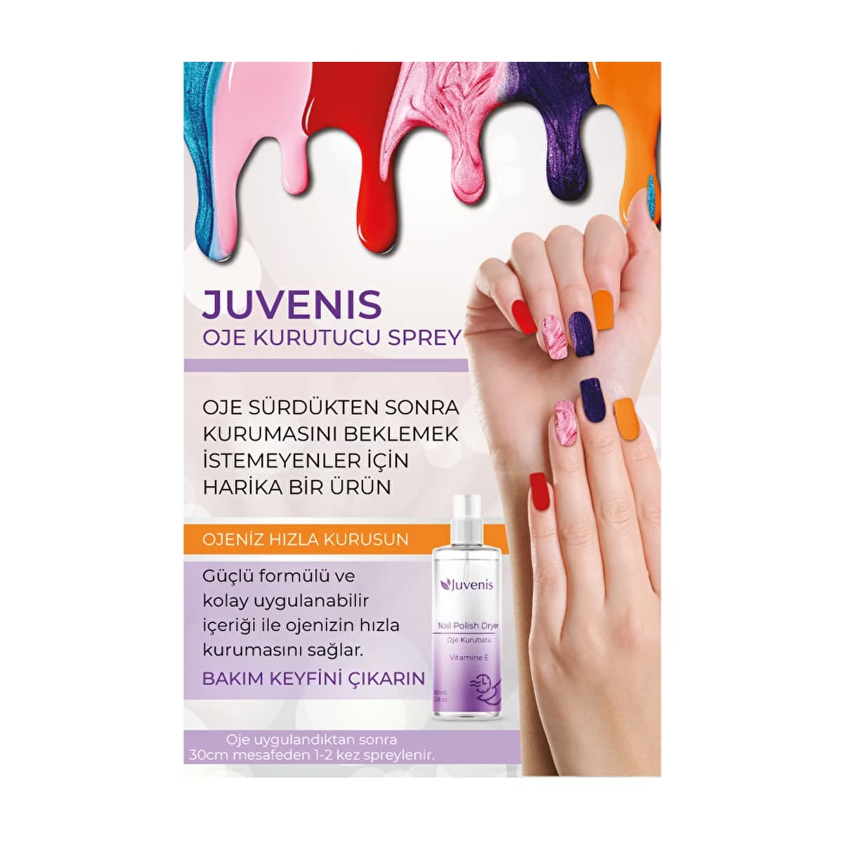 Juvenis Oje Kurutucu Sprey 100 ml - Gratis 3
