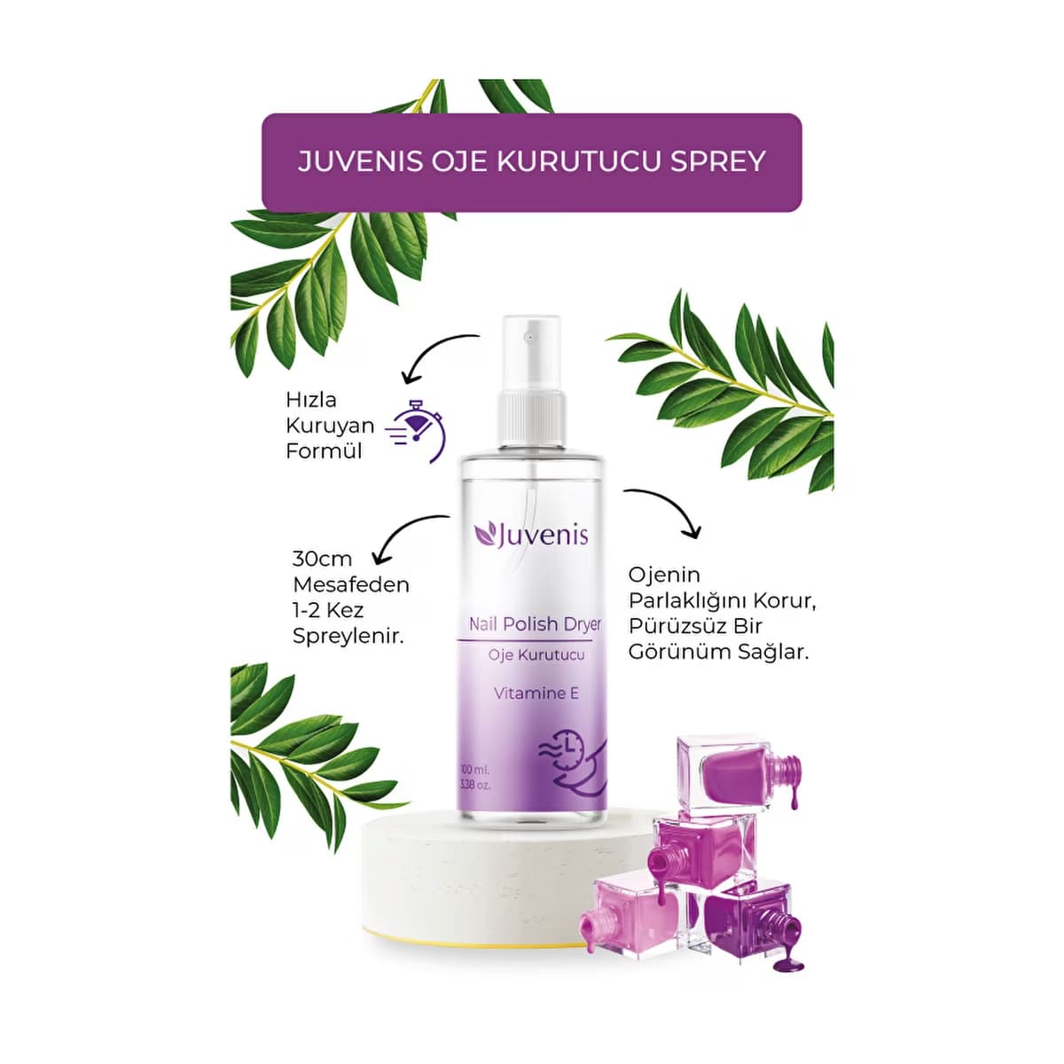 Juvenis Oje Kurutucu Sprey 100 ml - Gratis 4