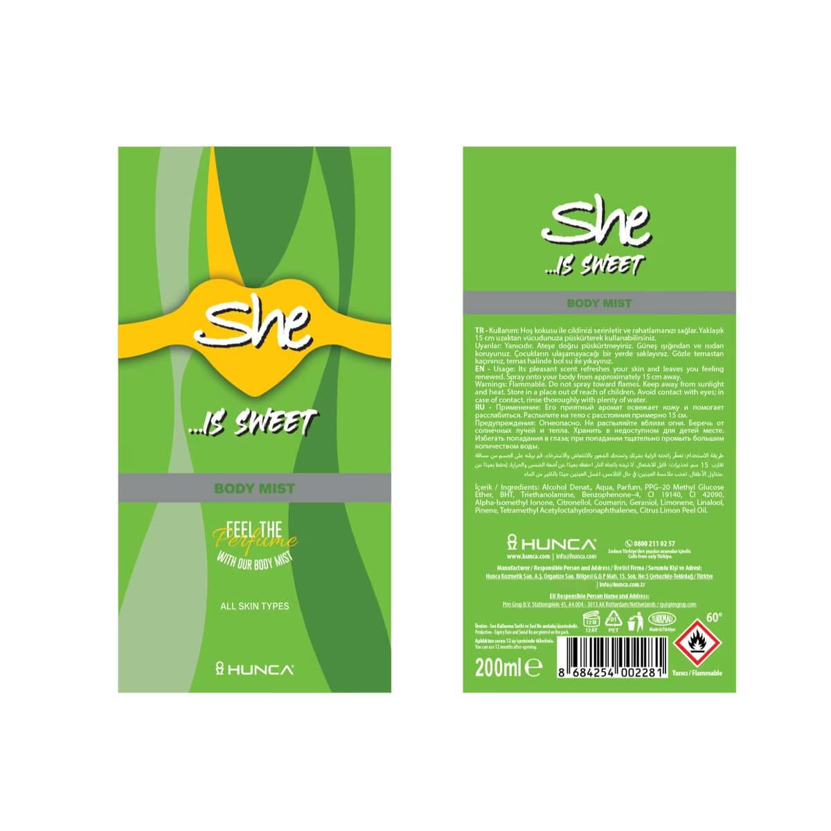 She Sweet Kadın Vücut Spreyi 200 ml - Gratis 2