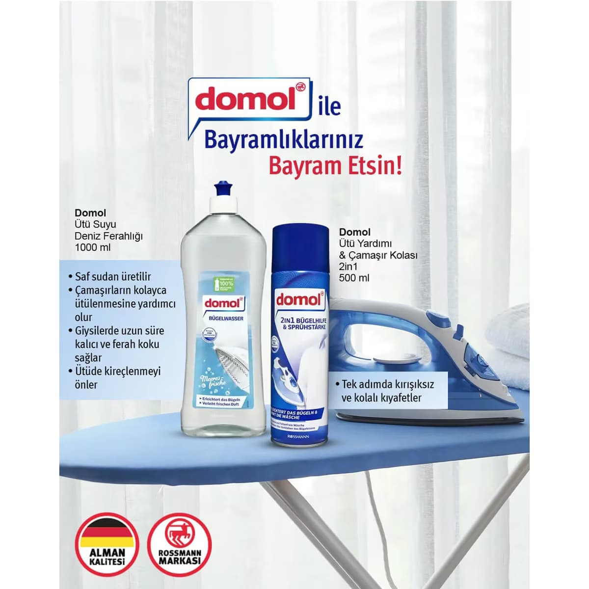 Domol Ütü Suyu Deniz Ferahlığı 1000 ml 2