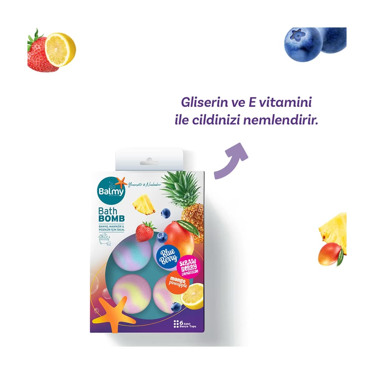 Balmy Banyo Topu 40 gr 6'lı - Gratis 2