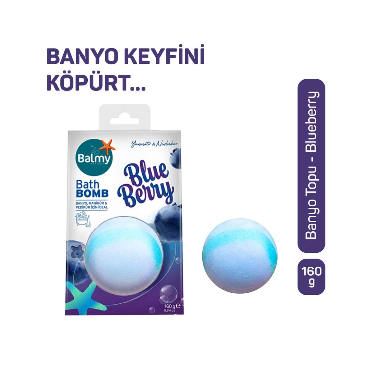 Balmy Banyo Topu Blueberry 160 gr - Gratis