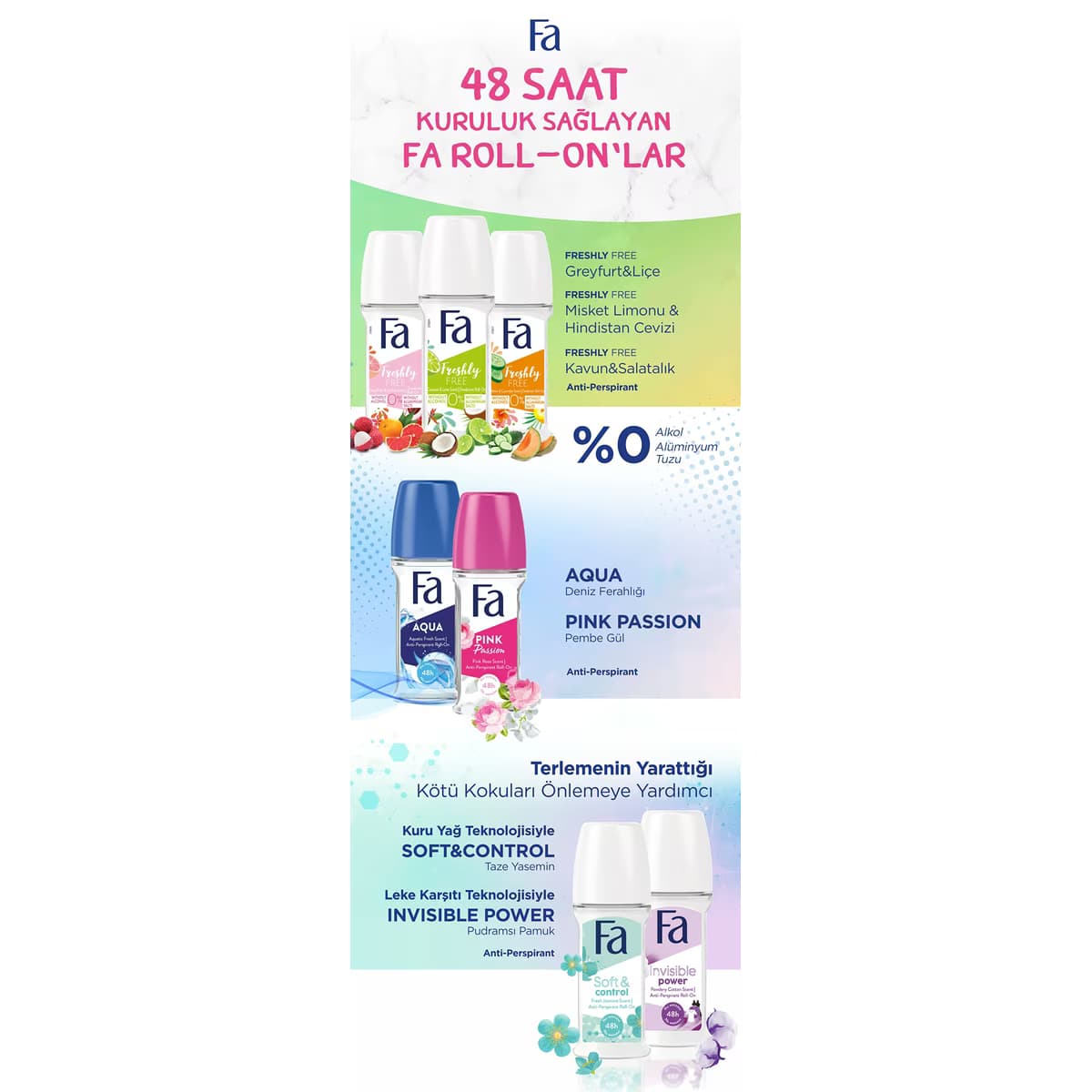 Fa Aqua Kadın Deo Roll-On 50 ml - Gratis 3