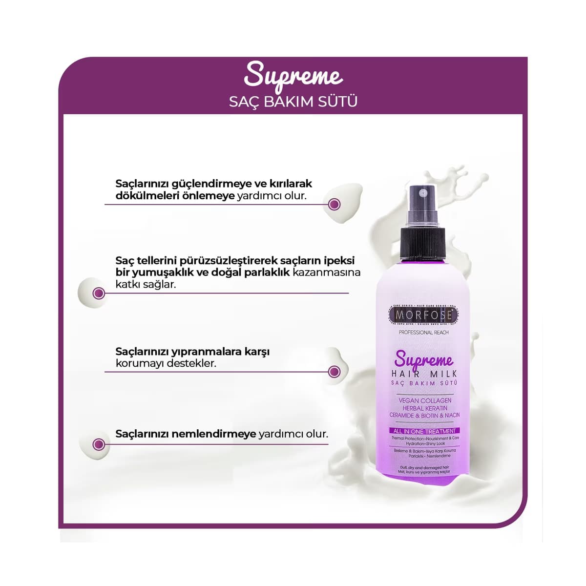 Morfose Supreme Saç Bakım Sütü 300 ml - Gratis 3