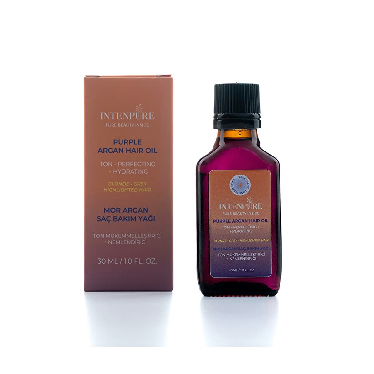 Intenpure Mor Argan Saç Bakım Yağı 30 ml - Gratis