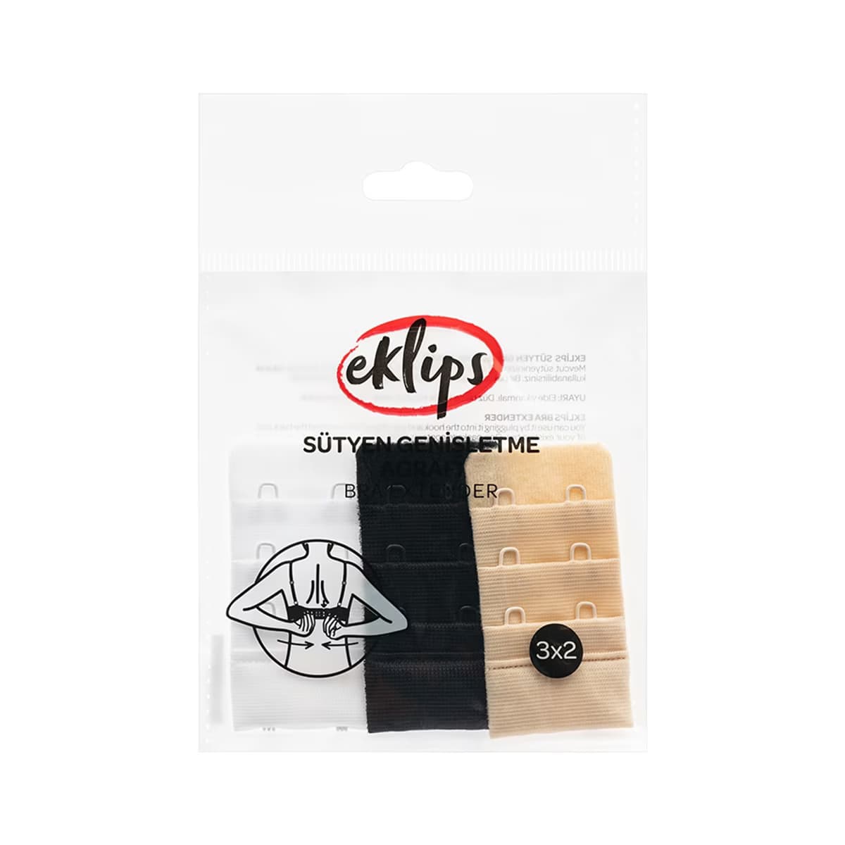 Eklips Sütyen Uzatma Agrafı 3 x 2 - Gratis