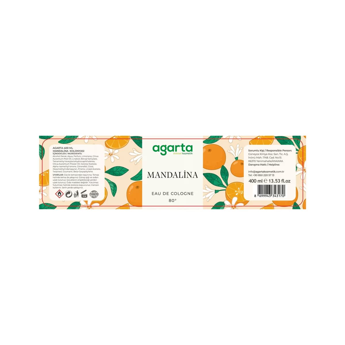 Agarta Mandalina Kolonyası 400 ml - Gratis 2