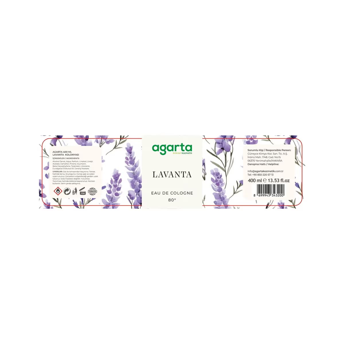 Agarta Lavanta Kolonyası 400 ml - Gratis 2