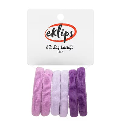 Eklips 6'lı Saç Lastiği Lila - Gratis