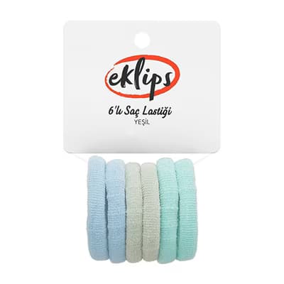 Eklips 6'lı Saç Lastiği Yeşil - Gratis
