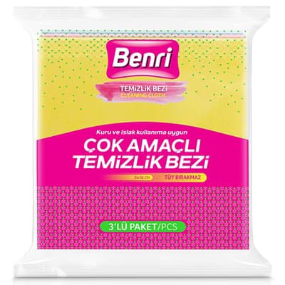Benri Çok Amaçlı Temizlik Bezi 3'lü - Gratis