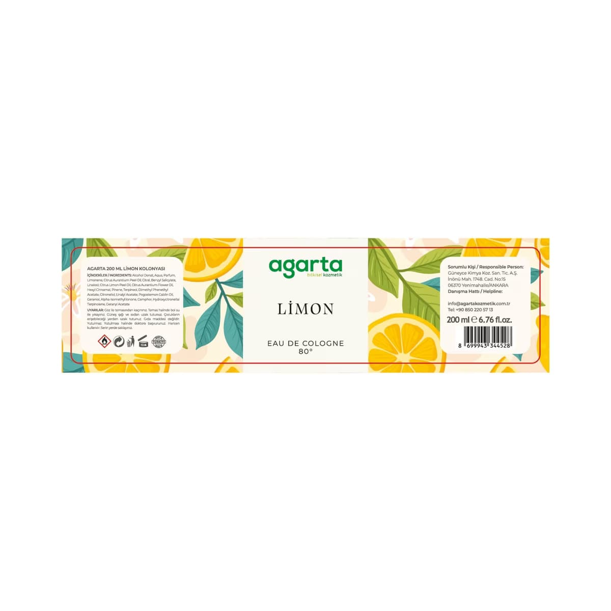 Agarta Limon Kolonyası 200 ml - Gratis 2