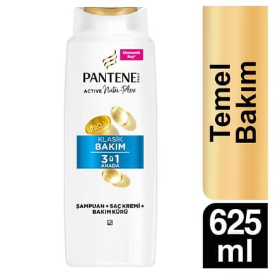Pantene Şampuan Temel Bakım 3'ü 1 Arada 625 ml