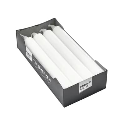 Rubin Licht Beyaz Şamdan Mum, 8'li