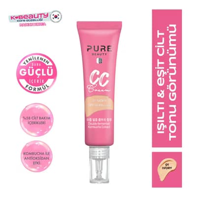 Pure Beauty CC Krem Spf50 Pa+++ Ivory 30 ml