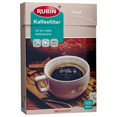 Rubin Beyaz Renkli Kahve Filtresi, No:4, 100'lü