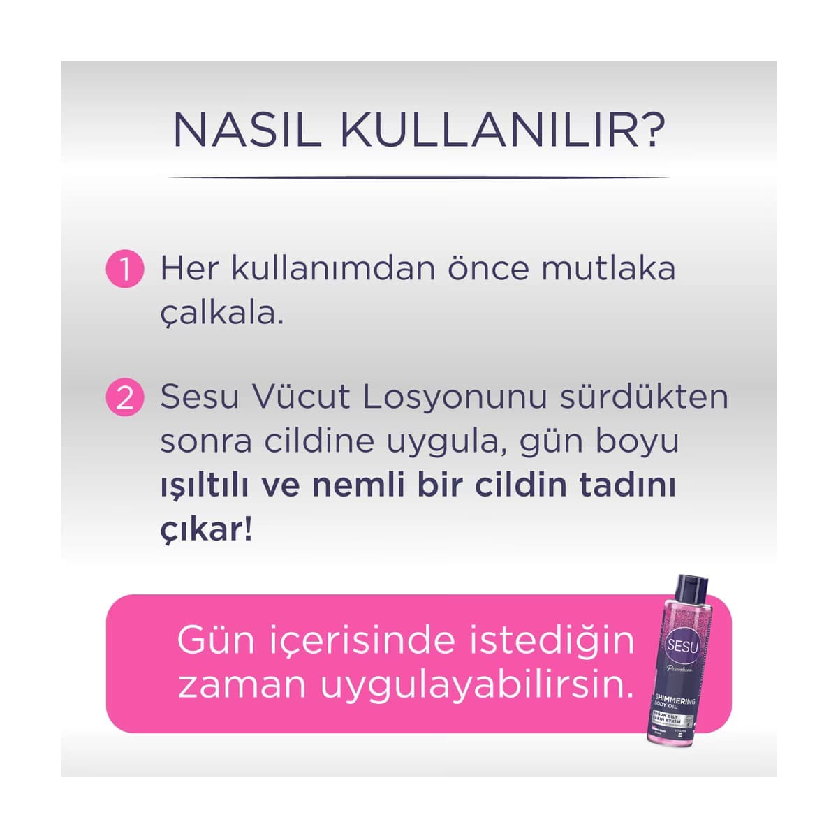Sesu Simli Vücut Yağı 150 ml - Gratis 5