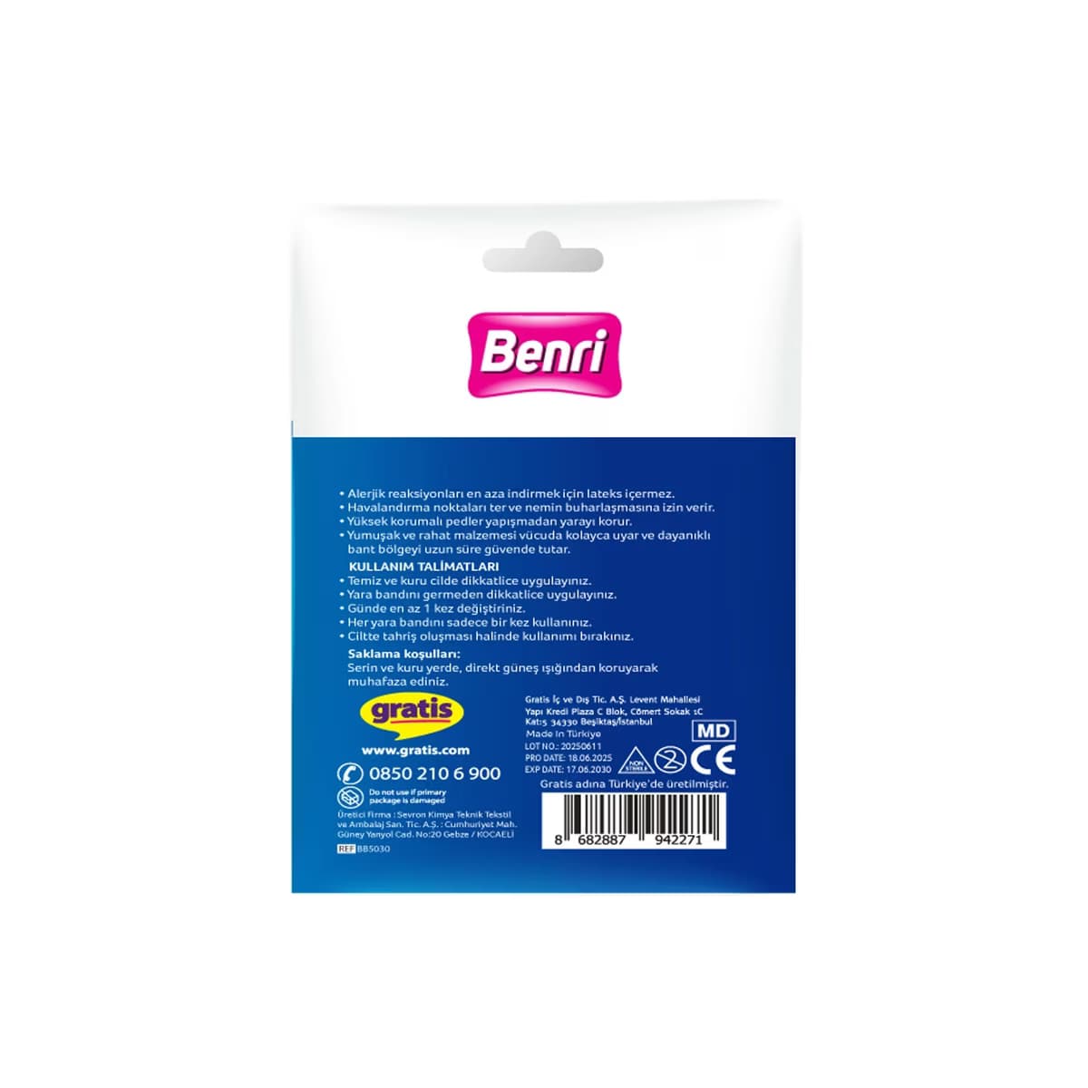 Benri Karma Yara Bandı 50'li - Gratis 2