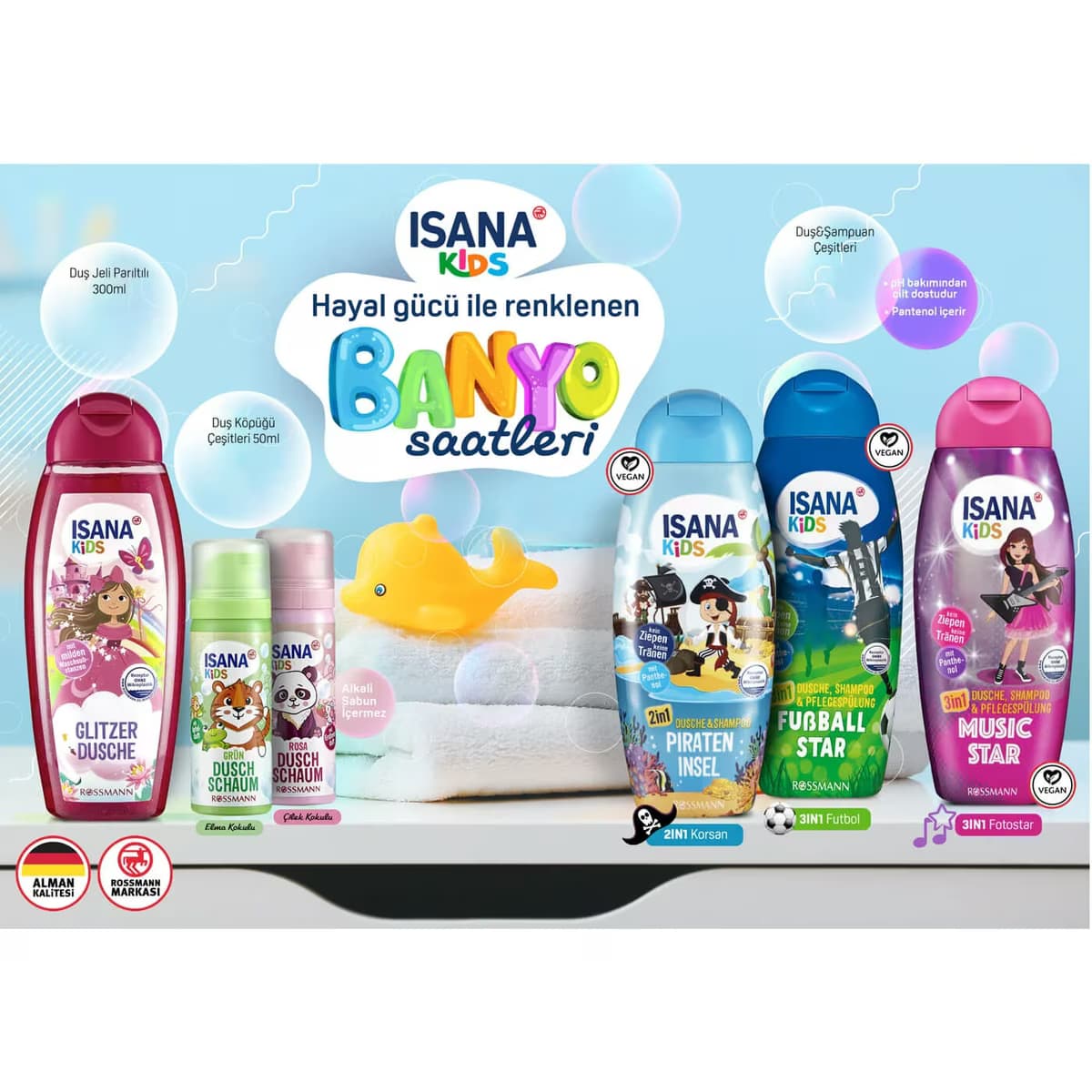 Isana Kids Duş Köpüğü Elma Kokulu 50 ml 2