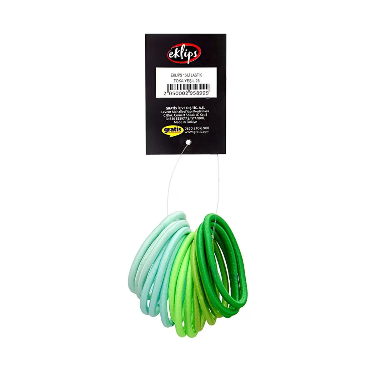 Eklips Yeşil Lastik Toka 15'li - Gratis 2