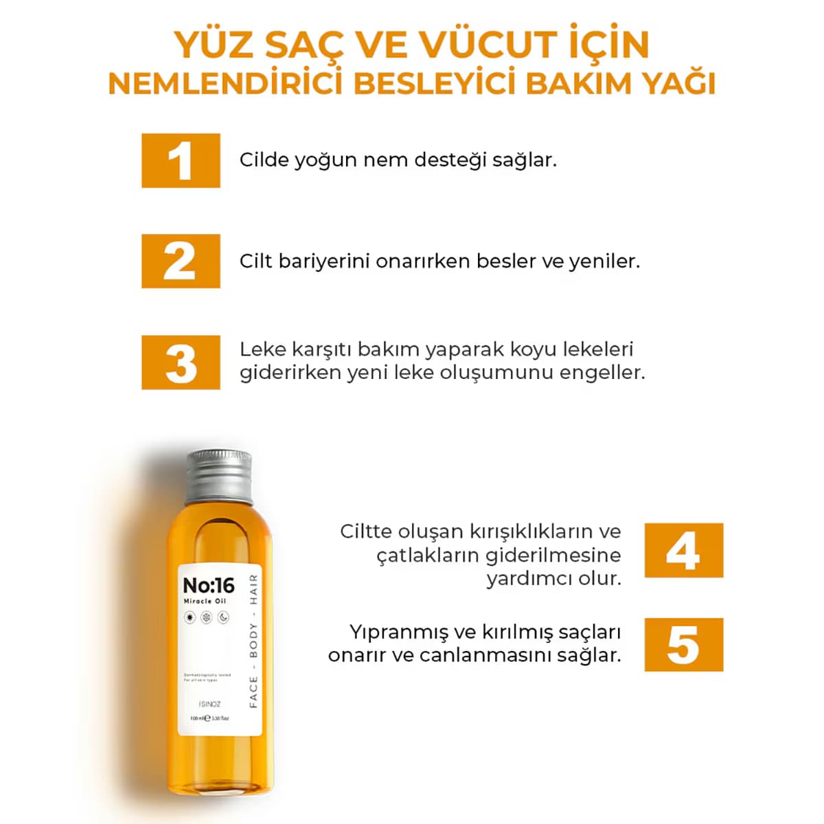 Sinoz No: 16 Mucizevi Bakım Yağı 100 ml 2
